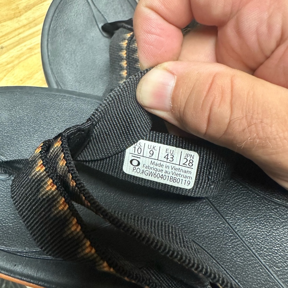 Oboz Black Outdoor Hiking Trail Flip flop Sandel Mens Size 10 - Picture 7 of 7